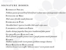 Vitral Restaurant Menu